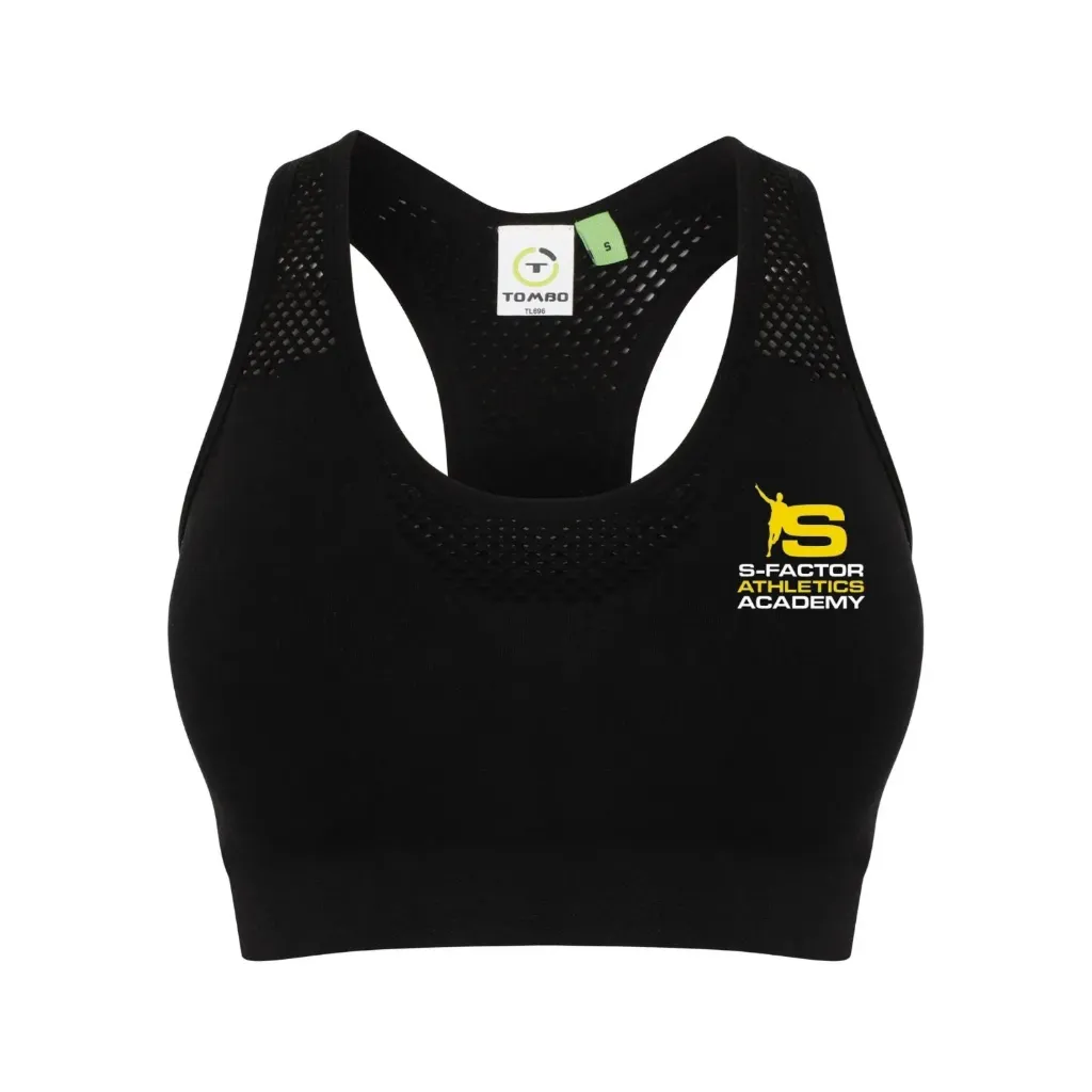 Women's Seamless Sports Bra (S-Factor) (Black, XS)